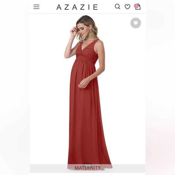Azazie Bridesmaid Dress Terracotta (Maternity) - Size A14 - Free Shipping - Picture 3 of 7